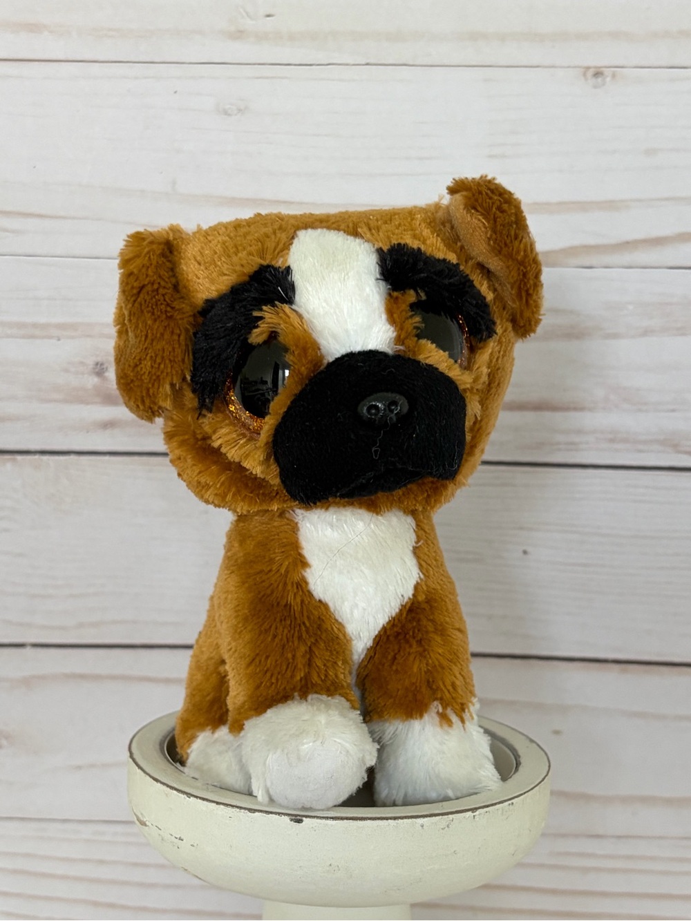 Ty Beanie Boos Brutus the Boxer Dog 6” Regular Plush 2015 Brown Black Retired